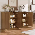 Meuble de rangement en grain de bois de 91,4 cm de haut en blanc, organisateur de rangement avec 2 portes en bois massif pour chambre/salon/salle à manger