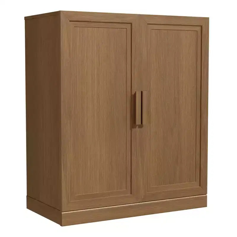 Meuble de rangement en grain de bois de 91,4 cm de haut en blanc, organisateur de rangement avec 2 portes en bois massif pour chambre/salon/salle à manger