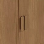 Meuble de rangement en grain de bois de 91,4 cm de haut en blanc, organisateur de rangement avec 2 portes en bois massif pour chambre/salon/salle à manger