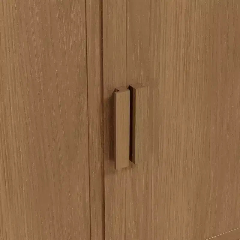 Meuble de rangement en grain de bois de 91,4 cm de haut en blanc, organisateur de rangement avec 2 portes en bois massif pour chambre/salon/salle à manger
