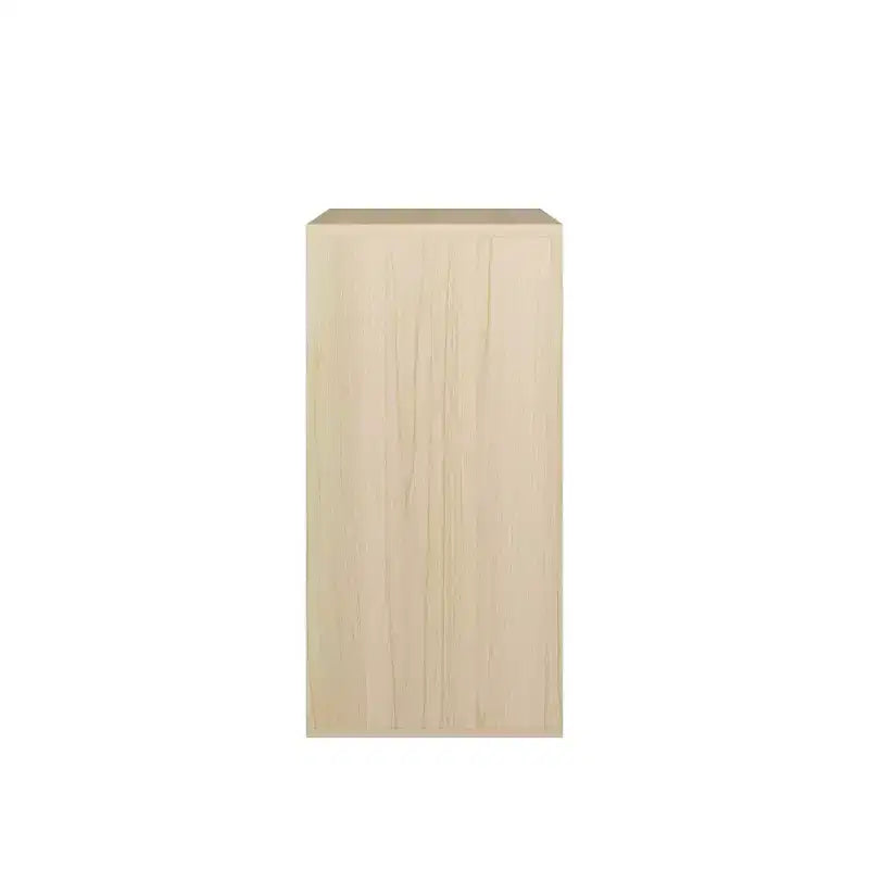 Buffet de Rangement avec Portes Coulissantes, Étagères Ouvertes et Fermées à 2 Niveaux, Naturel+Blanc - ModernLuxe