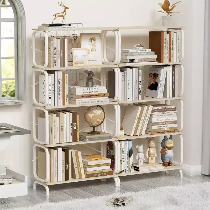 Étagère industrielle à 5 niveaux, Bibliothèque haute rustique, Organisateur de rangement vintage, Étagère de rangement utilitaire polyvalente