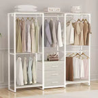 Besiost Clothing Rack with Fabric Drawers, Freestanding Closet Organizer System