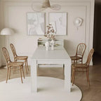 Okak 95.43IN Table à manger moderne extensible avec rangement, Table pliante peu encombrante avec grand plateau, Table de cuisine pour salle à manger