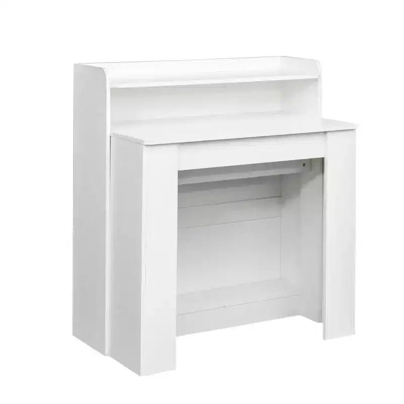 Okak 95.43IN Table à manger moderne extensible avec rangement, Table pliante peu encombrante avec grand plateau, Table de cuisine pour salle à manger