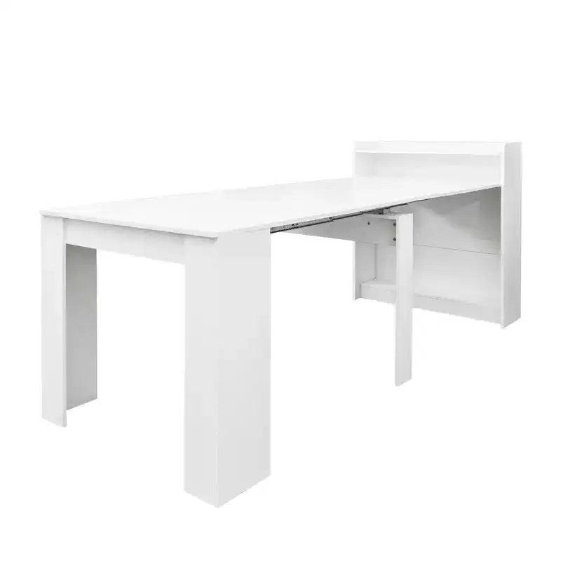 Okak 95.43IN Table à manger moderne extensible avec rangement, Table pliante peu encombrante avec grand plateau, Table de cuisine pour salle à manger