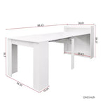 Okak 95.43IN Table à manger moderne extensible avec rangement, Table pliante peu encombrante avec grand plateau, Table de cuisine pour salle à manger