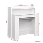 Okak 95.43IN Table à manger moderne extensible avec rangement, Table pliante peu encombrante avec grand plateau, Table de cuisine pour salle à manger