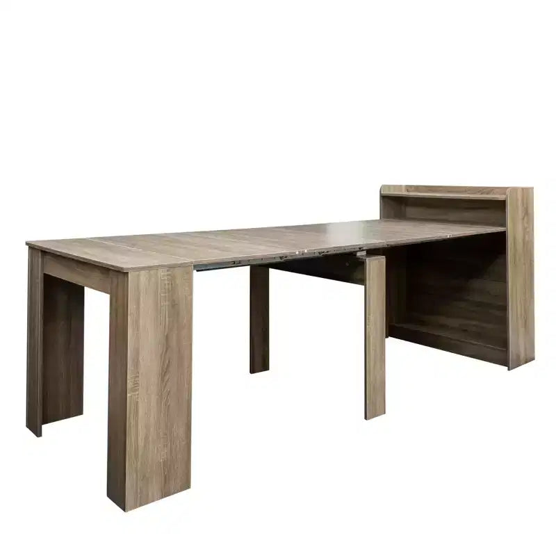 Okak 95.43IN Table à manger moderne extensible avec rangement, Table pliante peu encombrante avec grand plateau, Table de cuisine pour salle à manger