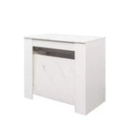 Table à manger extensible moderne Okak 118IN avec peinture effet marbre, ensemble de table pliante pour 6 personnes, table de cuisine pour salon, salle à manger, blanc