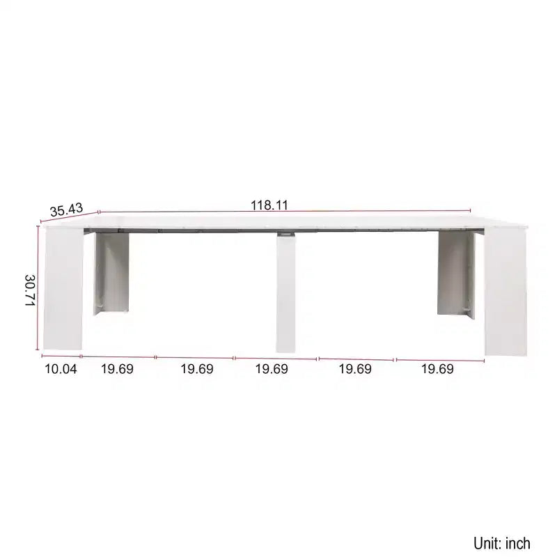 Table à manger extensible moderne Okak 118IN avec peinture effet marbre, ensemble de table pliante pour 6 personnes, table de cuisine pour salon, salle à manger, blanc