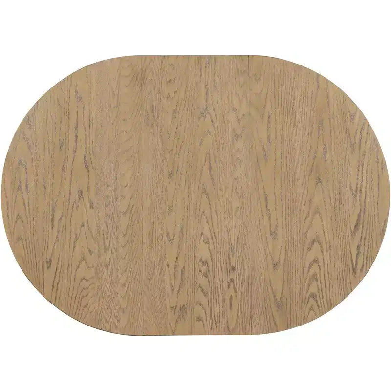 Table à manger ronde extensible Okak 58 po style ferme, table de cuisine avec pieds croisés épais et plateau lourd, table pliante pour salle à manger