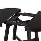 Table à manger ronde extensible Okak 58 po style ferme, table de cuisine avec pieds croisés épais et plateau lourd, table pliante pour salle à manger