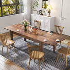 Okak 106.5IN Table de cuisine extensible moderne avec grand plateau, Table de salle à manger avec pieds épais, Table pliante pour salon, salle à manger, Noyer