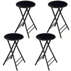 Lot de 4 tabourets de bar à hauteur de comptoir Lavish Home, chaises pliantes sans dossier de 61 cm avec capacité de 102 kg pour la cuisine, la salle de jeux ou la salle de loisirs
