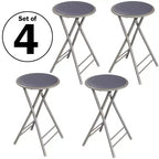 Lot de 4 tabourets de bar à hauteur de comptoir Lavish Home, chaises pliantes sans dossier de 61 cm avec capacité de 102 kg pour la cuisine, la salle de jeux ou la salle de loisirs