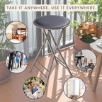 Lot de 4 tabourets de bar à hauteur de comptoir Lavish Home, chaises pliantes sans dossier de 61 cm avec capacité de 102 kg pour la cuisine, la salle de jeux ou la salle de loisirs