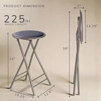 Lot de 4 tabourets de bar à hauteur de comptoir Lavish Home, chaises pliantes sans dossier de 61 cm avec capacité de 102 kg pour la cuisine, la salle de jeux ou la salle de loisirs