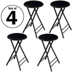 Lot de 4 tabourets de bar à hauteur de comptoir Lavish Home, chaises pliantes sans dossier de 61 cm avec capacité de 102 kg pour la cuisine, la salle de jeux ou la salle de loisirs