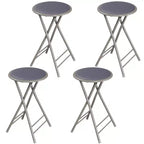 Lot de 4 tabourets de bar à hauteur de comptoir Lavish Home, chaises pliantes sans dossier de 61 cm avec capacité de 102 kg pour la cuisine, la salle de jeux ou la salle de loisirs