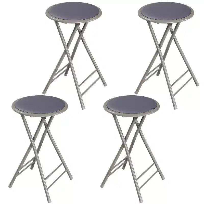 Lot de 4 tabourets de bar à hauteur de comptoir Lavish Home, chaises pliantes sans dossier de 61 cm avec capacité de 102 kg pour la cuisine, la salle de jeux ou la salle de loisirs