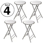 Lot de 4 tabourets de bar à hauteur de comptoir Lavish Home, chaises pliantes sans dossier de 61 cm avec capacité de 102 kg pour la cuisine, la salle de jeux ou la salle de loisirs