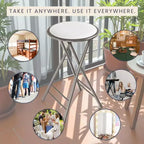 Lot de 4 tabourets de bar à hauteur de comptoir Lavish Home, chaises pliantes sans dossier de 61 cm avec capacité de 102 kg pour la cuisine, la salle de jeux ou la salle de loisirs