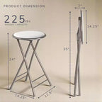 Lot de 4 tabourets de bar à hauteur de comptoir Lavish Home, chaises pliantes sans dossier de 61 cm avec capacité de 102 kg pour la cuisine, la salle de jeux ou la salle de loisirs