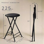 Lot de 4 tabourets de bar à hauteur de comptoir Lavish Home, chaises pliantes sans dossier de 61 cm avec capacité de 102 kg pour la cuisine, la salle de jeux ou la salle de loisirs