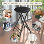 Lot de 4 tabourets de bar à hauteur de comptoir Lavish Home, chaises pliantes sans dossier de 61 cm avec capacité de 102 kg pour la cuisine, la salle de jeux ou la salle de loisirs