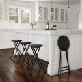 Lavish Home Set of 4 Counter Height Bar Stools, 24 in. Backless Folding Chairs with 225lb Capacity for Kitchen, Rec Room, or Game Room