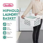Sterilite Panier à linge HipHold, 1,5 boisseau, en plastique, blanc, lot de 6