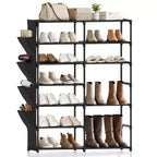 7 Tiers Shoe Rack, Adjustable Shoe Shelf for 24-30 Pairs, Tall Boots Organizer Shoe Storage for Closet, Bedroom, Garage, Entryway, Black
