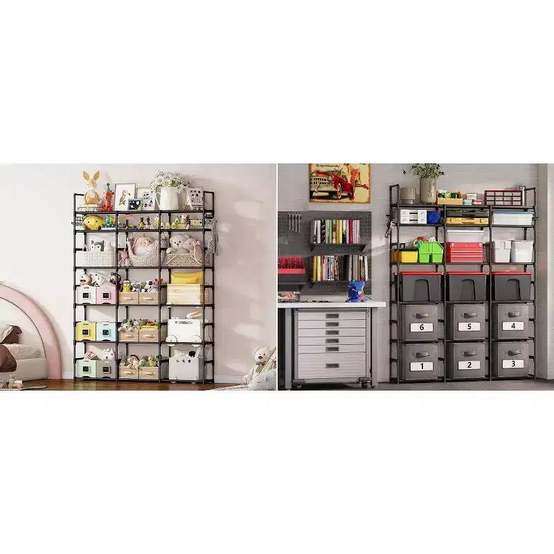 Étagère à chaussures à 7 niveaux, étagère à chaussures réglable pour 24-30 paires, organisateur de bottes hautes pour placard, chambre, garage, entrée, noir