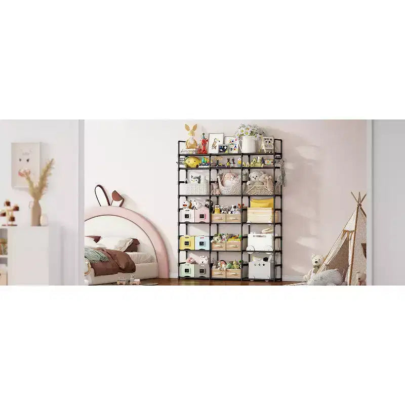 Étagère à chaussures à 7 niveaux, étagère à chaussures réglable pour 24-30 paires, organisateur de bottes hautes pour placard, chambre, garage, entrée, noir