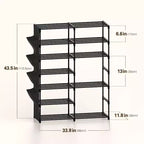 Étagère à chaussures à 7 niveaux, étagère à chaussures réglable pour 24-30 paires, organisateur de bottes hautes pour placard, chambre, garage, entrée, noir