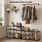 Étagère à chaussures à 7 niveaux, étagère à chaussures réglable pour 24-30 paires, organisateur de bottes hautes pour placard, chambre, garage, entrée, noir
