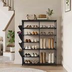 Étagère à chaussures à 7 niveaux, étagère à chaussures réglable pour 24-30 paires, organisateur de bottes hautes pour placard, chambre, garage, entrée, noir