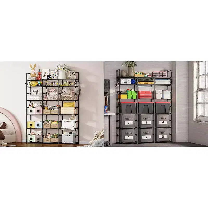 Étagère à chaussures à 7 niveaux, étagère à chaussures réglable pour 24-30 paires, organisateur de bottes hautes pour placard, chambre, garage, entrée, noir