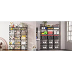 Étagère à chaussures à 7 niveaux, étagère à chaussures réglable pour 24-30 paires, organisateur de bottes hautes pour placard, chambre, garage, entrée, noir
