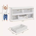 Étagère à livres pour enfants avec tiroir - Organisateur de jouets avec étagère à livres, étagère à livres pour chambre d'enfant, pour chambres d'enfants, salles de jeux, chambres à coucher