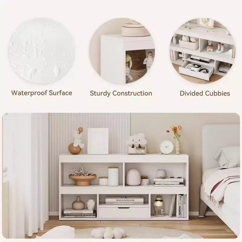 Étagère à livres pour enfants avec tiroir - Organisateur de jouets avec étagère à livres, étagère à livres pour chambre d'enfant, pour chambres d'enfants, salles de jeux, chambres à coucher
