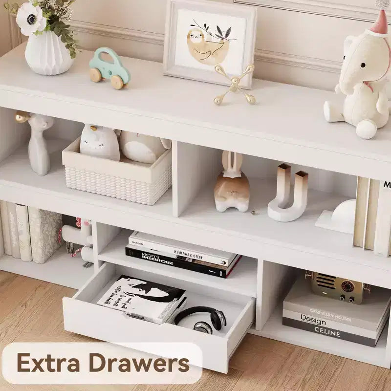 Étagère à livres pour enfants avec tiroir - Organisateur de jouets avec étagère à livres, étagère à livres pour chambre d'enfant, pour chambres d'enfants, salles de jeux, chambres à coucher