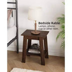Table d'appoint, bout de canapé avec étagère de rangement à 2 niveaux, pour petits espaces, gris