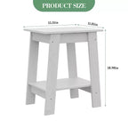 Table d'appoint, bout de canapé avec étagère de rangement à 2 niveaux, pour petits espaces, gris