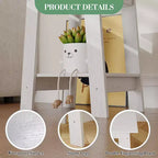 Table d'appoint, bout de canapé avec étagère de rangement à 2 niveaux, pour petits espaces, gris