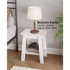 Table d'appoint, bout de canapé avec étagère de rangement à 2 niveaux, pour petits espaces, gris