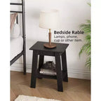 Table d'appoint, bout de canapé avec étagère de rangement à 2 niveaux, pour petits espaces, gris