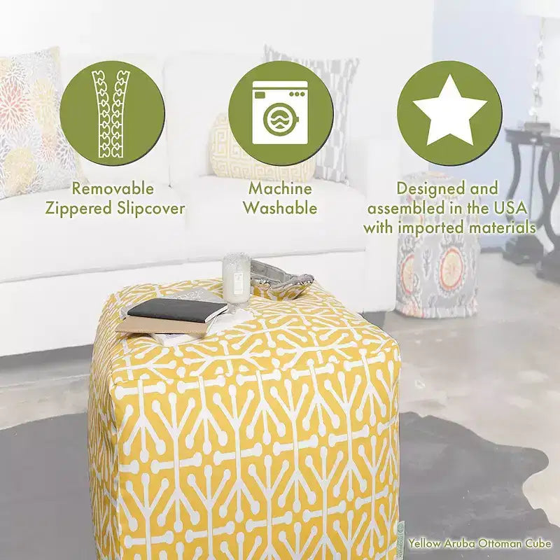 Majestic Home Goods, Cube Pouf Villa