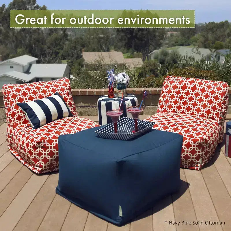 Majestic Home Goods,Pouf ottoman en bambou brûlé